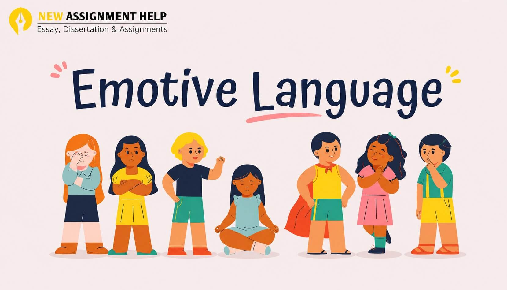 Emotive Language examples with children expressing different emotions for students