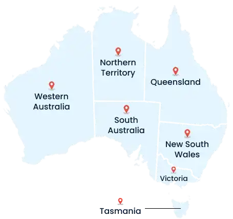 Map of Australian states for students seeking assignment help in Australia