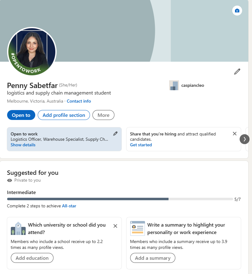 LinkedIn profile LinkedIn profile