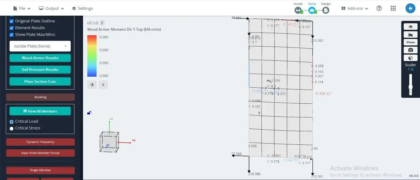 Moment Result in Slab Sections