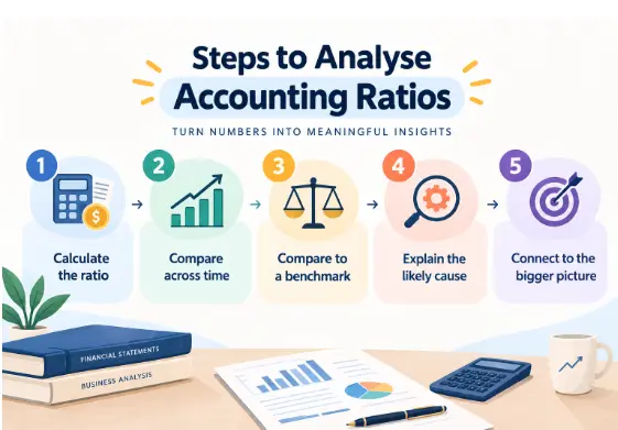 Step to analyse accounting ratios