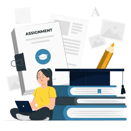 Student Getting Assignment Help Services with Study Materials and Laptop
